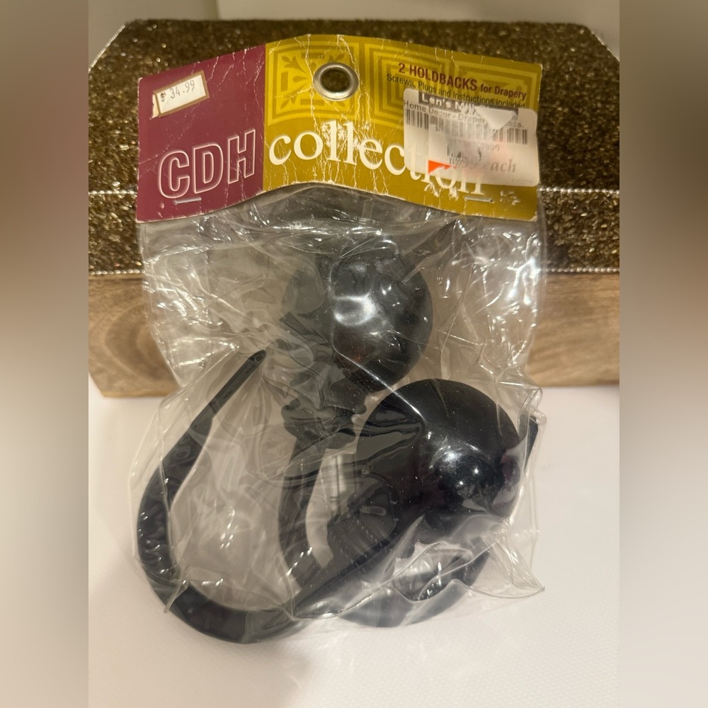 CDH Black Curtain Holdbacks